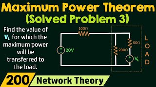 Maximum Power Transfer Theorem Solved Problem 3 [upl. by Asus838]