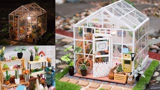 DIY Miniature Greenhouse  Rolife Cathys Flower House [upl. by Cantu]