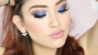 MAQUILLAJE ELEGANTE EN TONOS AZULES  PARA FIESTA [upl. by Sokcin379]