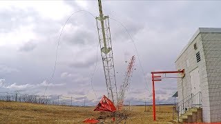 KCCO Guyed Tower  Controlled Demolition Inc [upl. by Ludwog]