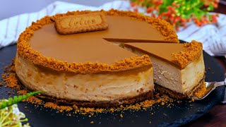 How to make a PERFECT baked LOTUS BISCOFF Cheesecake 🍰 [upl. by Suiraj]