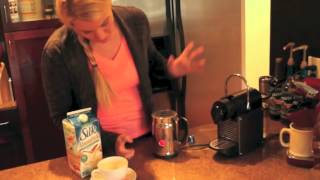 Nespresso Aeroccino Plus Frother Review Frothing Almond Milk [upl. by Rondi]