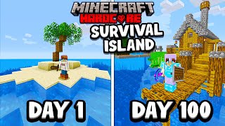 Minecraft 100 Days Deserted Island Challenge [upl. by Disini871]