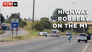 HIGHWAY ROBBERY 2 suspects killed 4 escape after M1 robbery in JHB [upl. by Anaimad578]