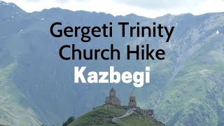 GEORGIA  Kazbegi hike to Gergeti Trinity Church [upl. by Enidan480]