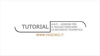 Tutorial  Assegni per il Nucleo Familiare ANF  Richiesta telematica [upl. by Odnamra44]