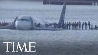 Footage Of The US Airway Plane Landing On Hudson River In 2009  TIME [upl. by Hunt]